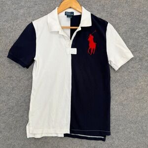 Vintage Polo Ralph Lauren Polo Shirt Boys Large 14-16 Colorblock Big Pony Rare